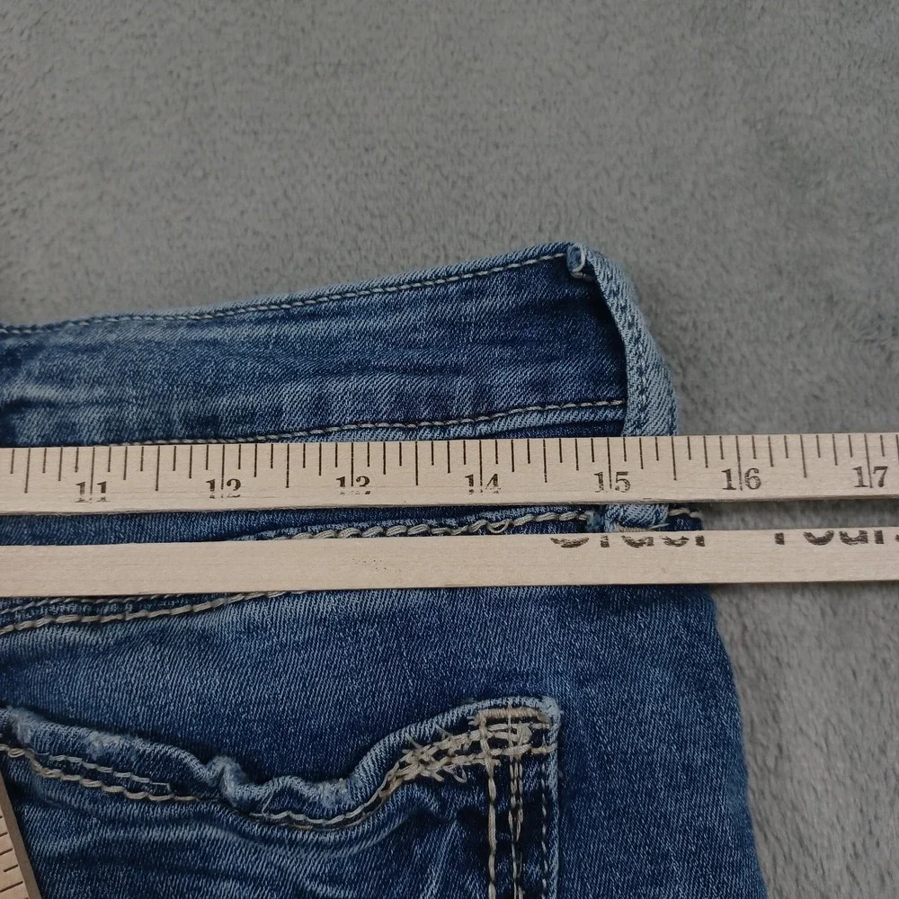 Silver Jeans Jeans Womens 31 Blue Denim Straight Pockets Distressed Modern‎